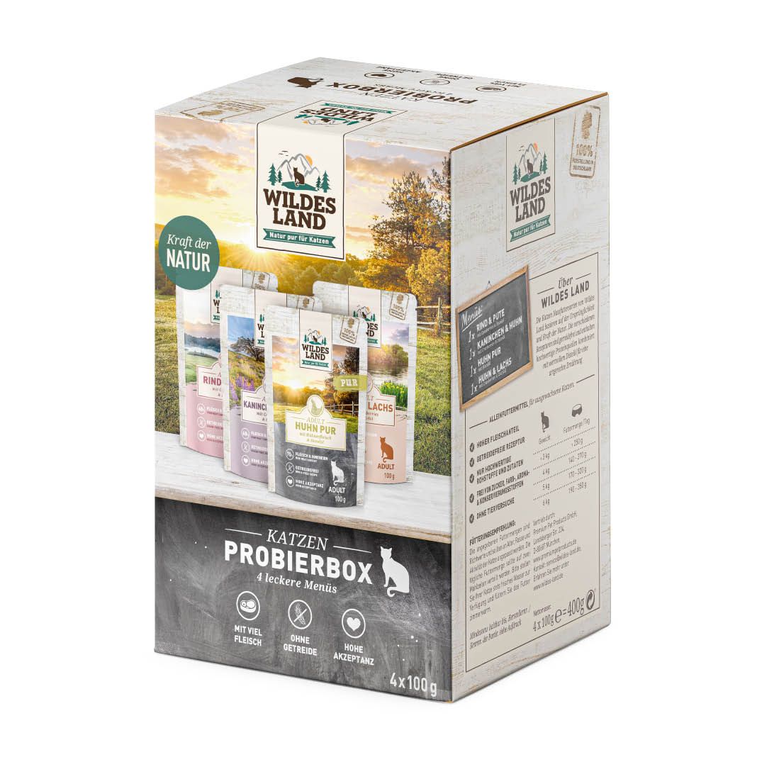 Wildes Land Cat - Classic Adult - Probierbox - Pouch | 4 x 100 g