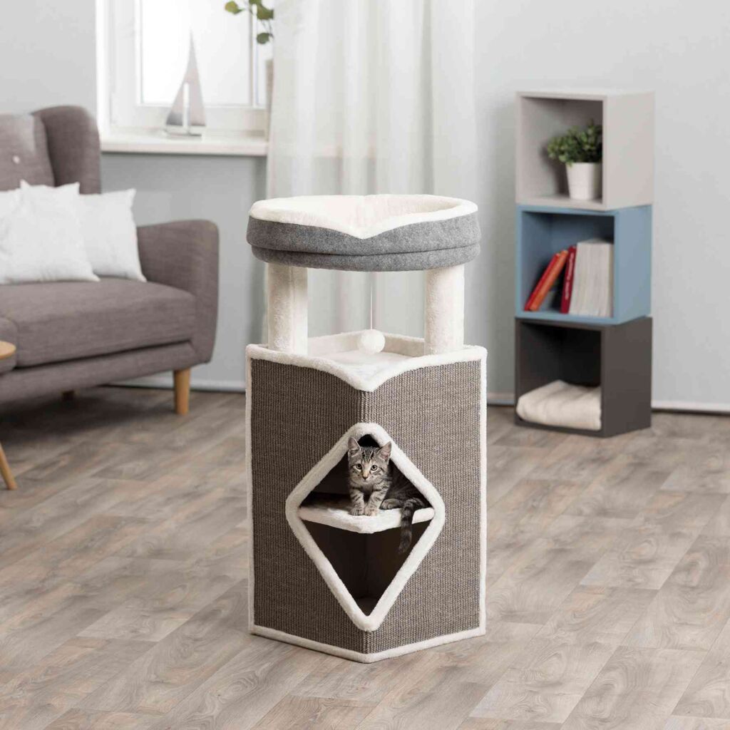 TRIXIE Cat Tower Arma, grau/weiß | 98 cm