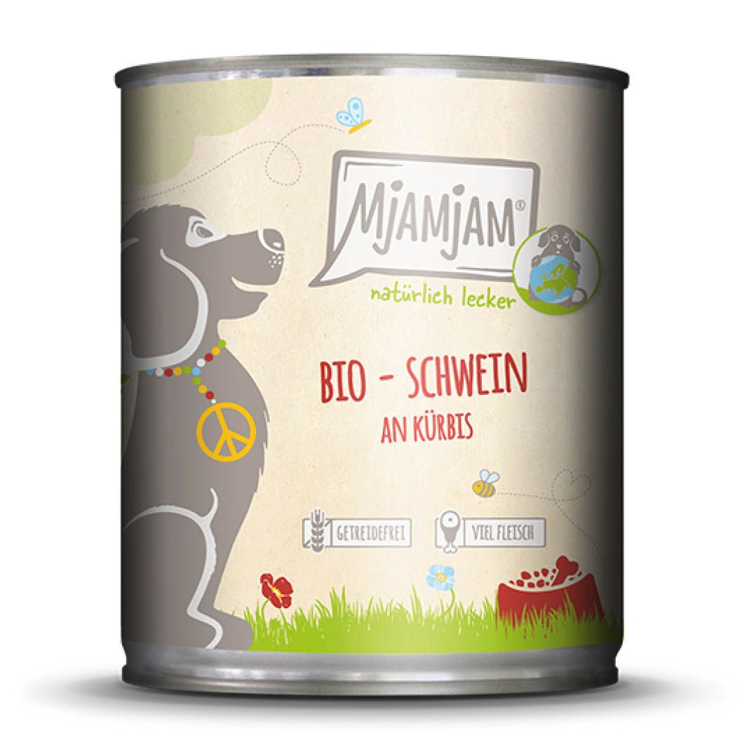 MjAMjAM Dog - Natürlich lecker - BIO Huhn an Möhrchen | 6 x 200 g