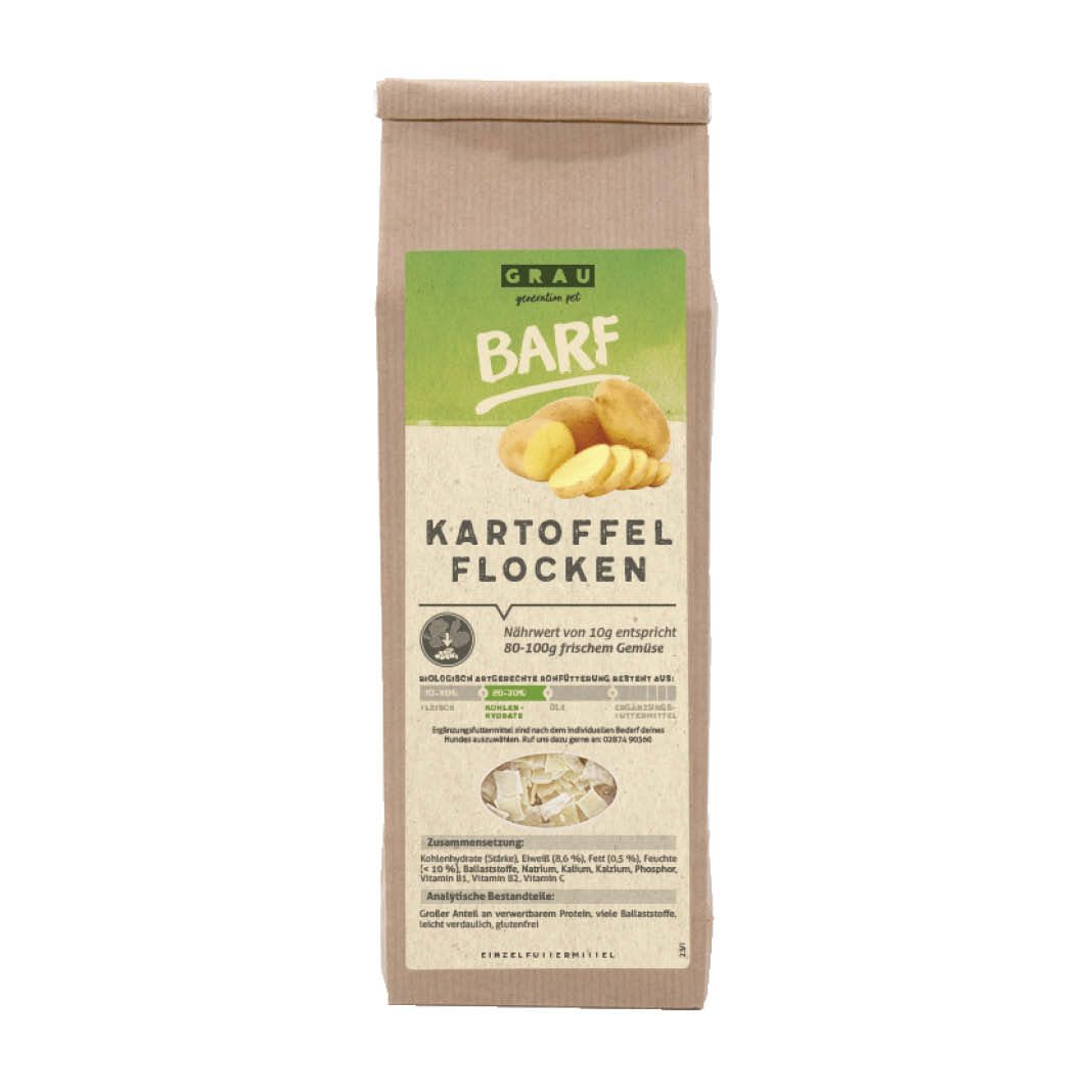 Grau Hund Kartoffel-Flocken | 150 g