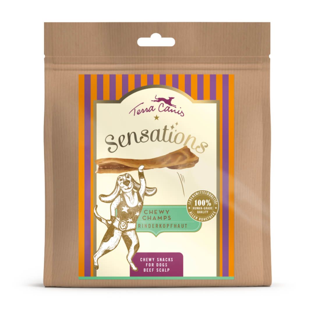 Terra Canis Sensations Chewy Champs Rinderkopfhaut | 250 g
