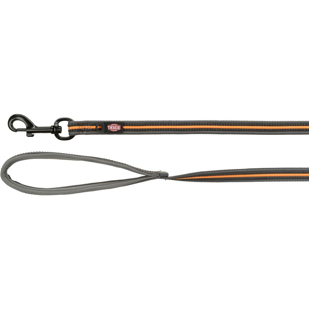 TRIXIE Fusion Schleppleine, gummiert, grafit/papaya, 10m | M–XL: 10 m/17 mm