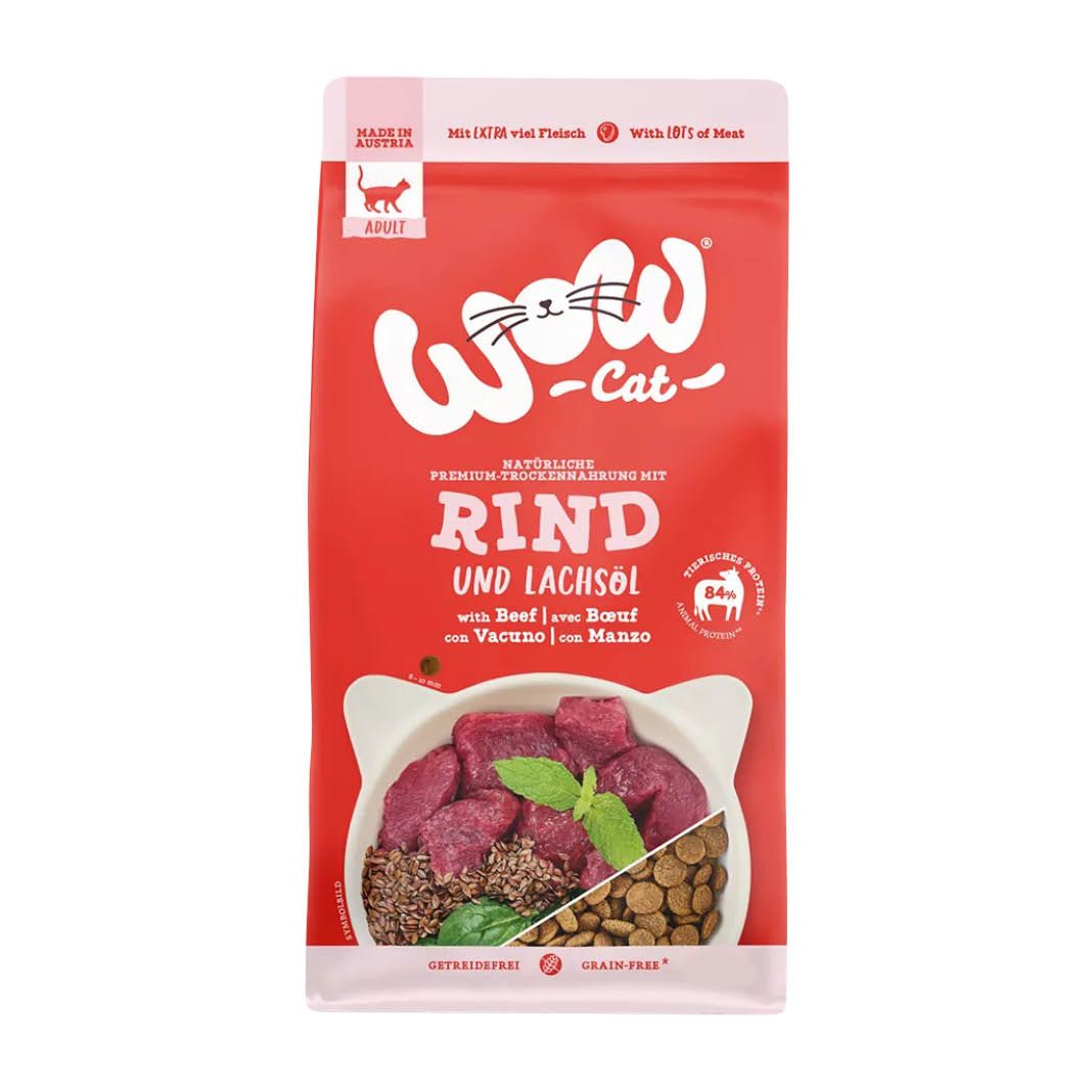 WOW Cat Trockenfutter Adult Rind | 4 x 2 kg