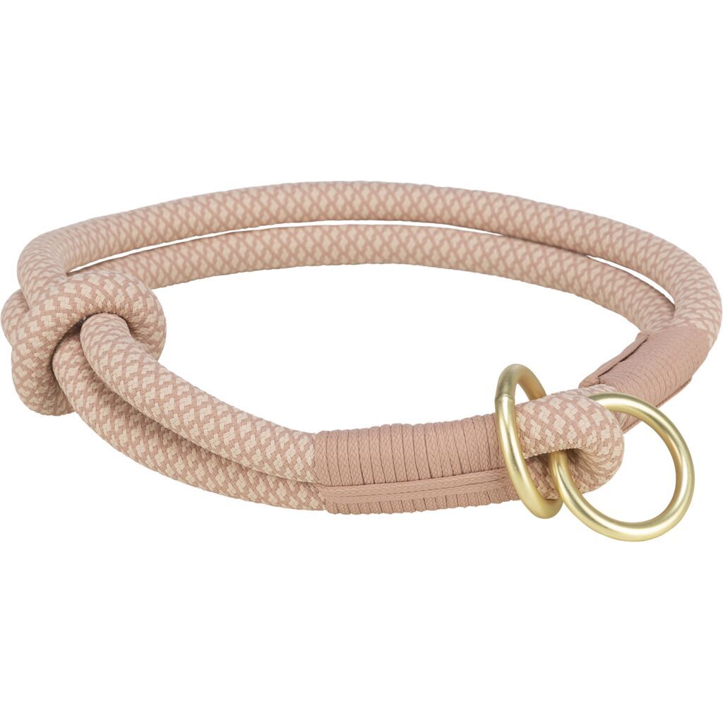 TRIXIE Soft Rope Zug-Stopp-Halsband, rosa/hellrosa