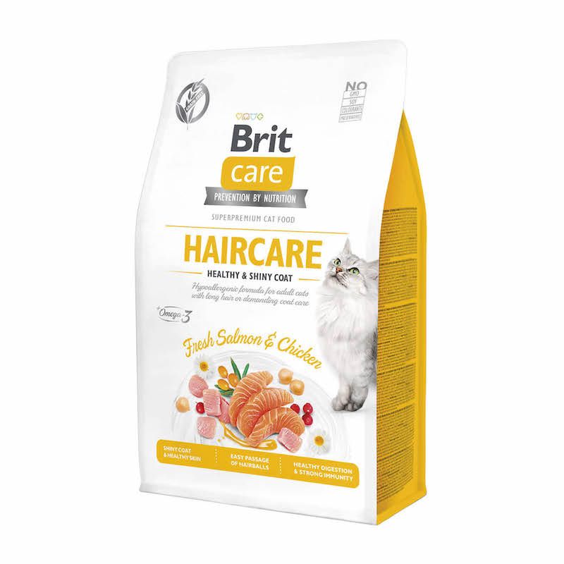 Brit Care - Cat - Getreidefrei - Fellpflege - Gesundes & glänzendes Fell | 6 x 400 g