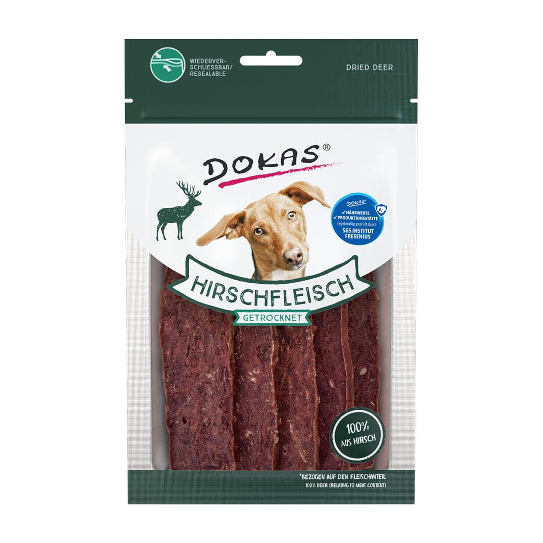Dokas Hirschfleisch getrocknet | 12 x 60 g