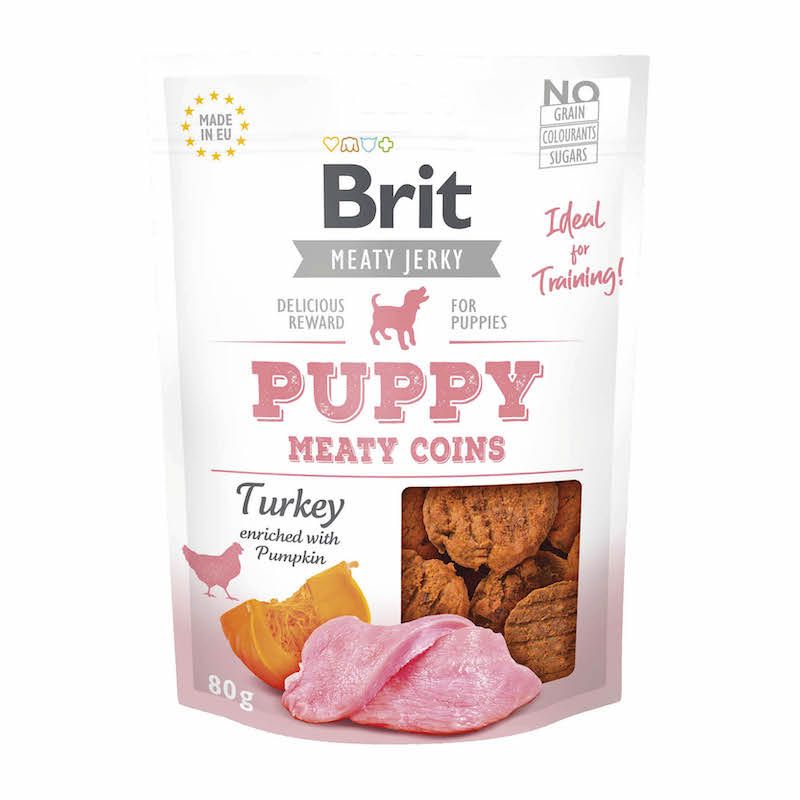 Brit - Dog - Meaty Jerky - Welpe - Truthahn-Taler | 80 g