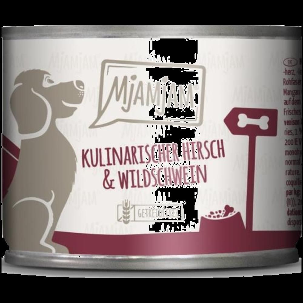 MjAMjAM Dog - Kulinarischer Hirsch & Wildschwein an Preiselbeeren | 6 x 200 g