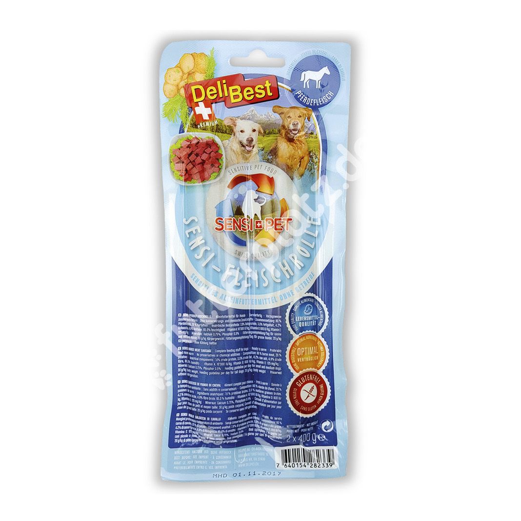 DeliBest Fleischrolle - Sensi Pet - Pferd (6 x 2 =) | 12 x 400 g