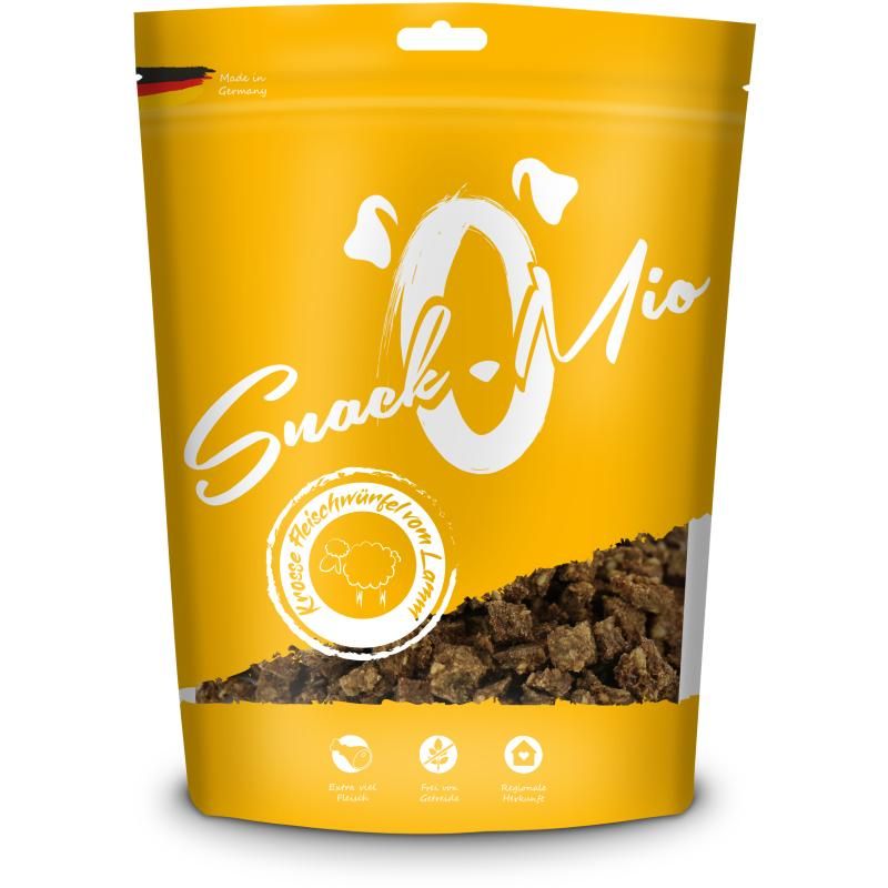 SnackOMio Hundesnack Krosse Fleischwürfel vom Lamm | 125 g
