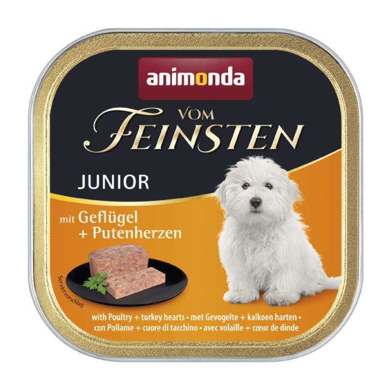 animonda Vom Feinsten - Schale - Junior - mit Geflügel + Putenherzen | 22 x 150 g