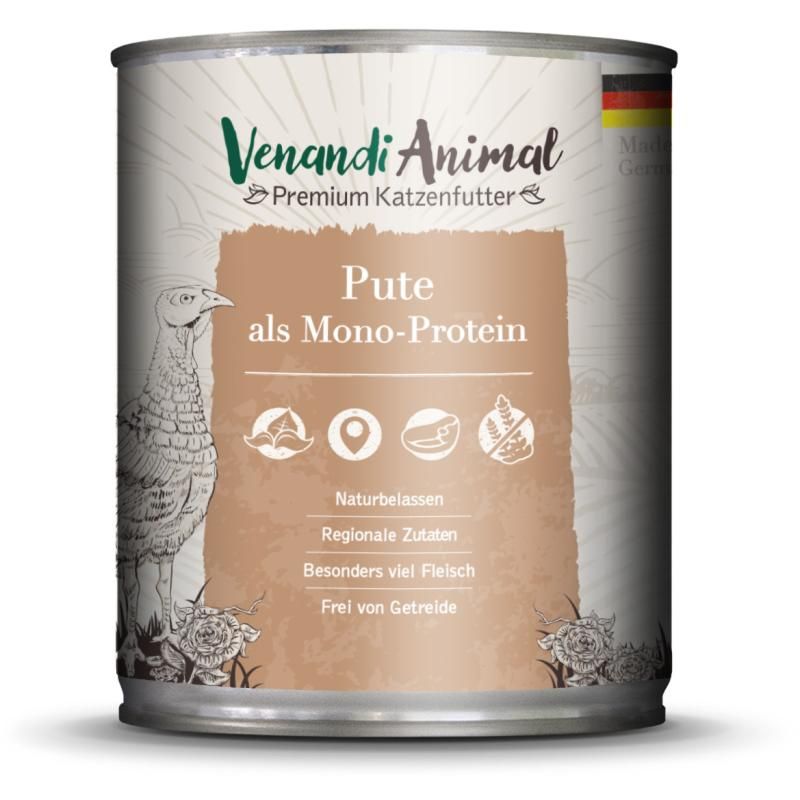 Venandi Animal - Pute als Monoprotein | 6 x 800 g