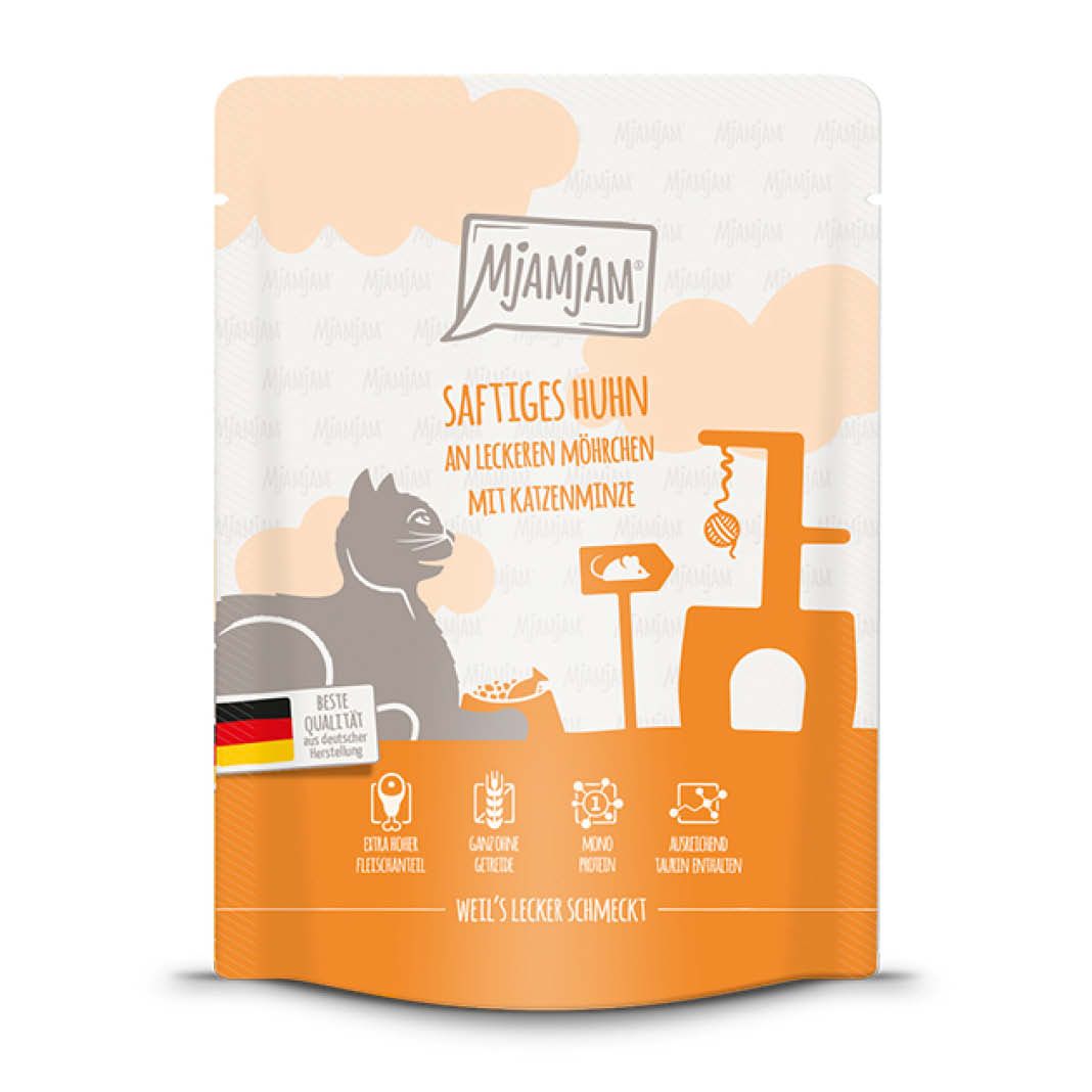 MjAMjAM Cat - Saftiges Huhn an leckeren Möhrchen - Pouch | 6 x 300 g