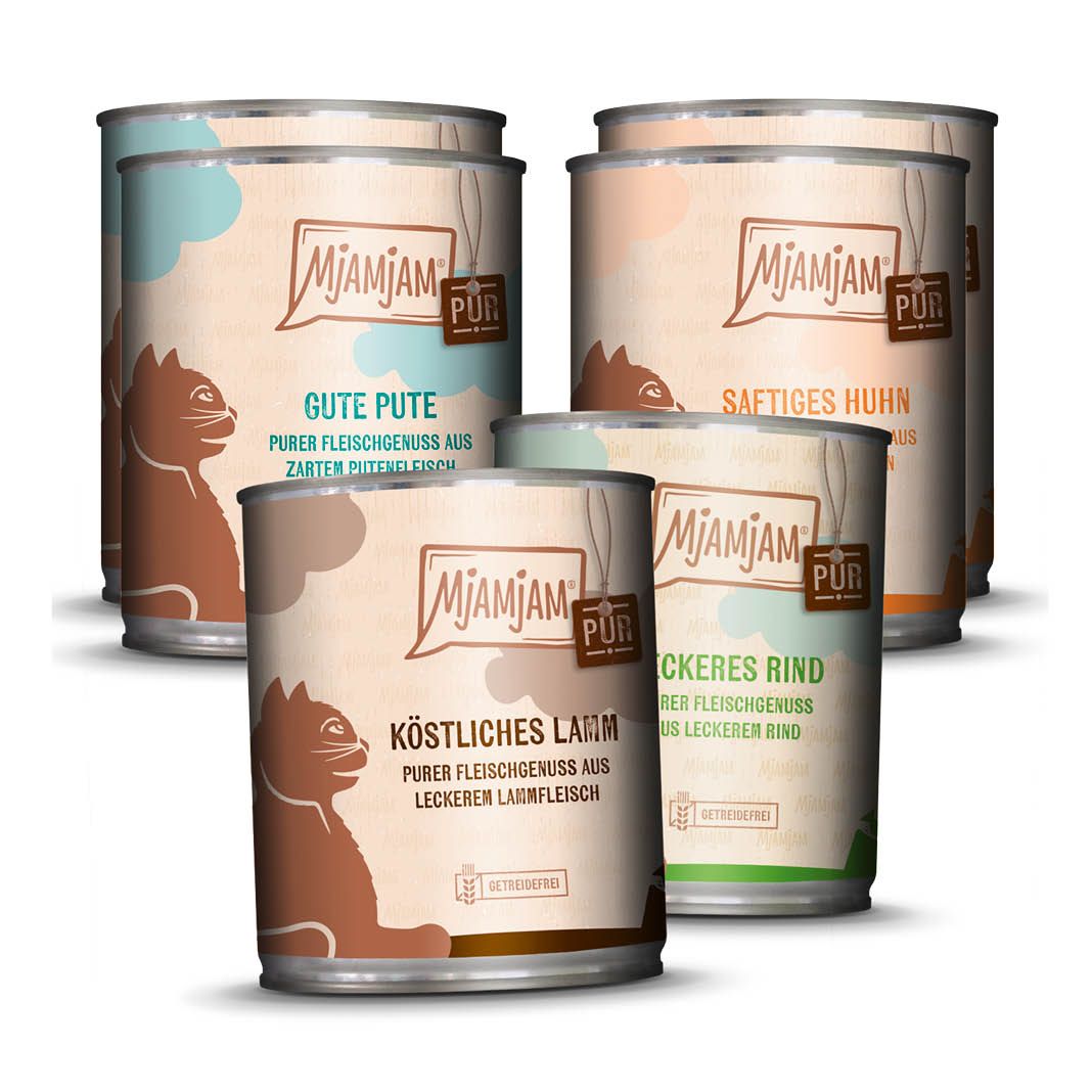 MjAMjAM Cat - Mixpaket V - Purer Fleischgenuss | 6 x 800 g