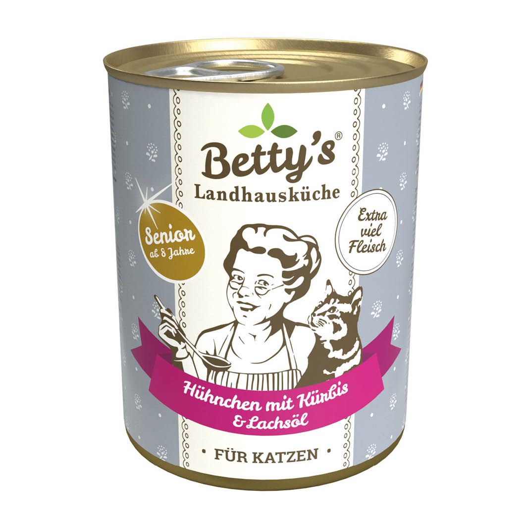 Betty's Landhausküche - Katze - Nassfutter - Senior Hühnchen & Kürbis | 6 x 400 g