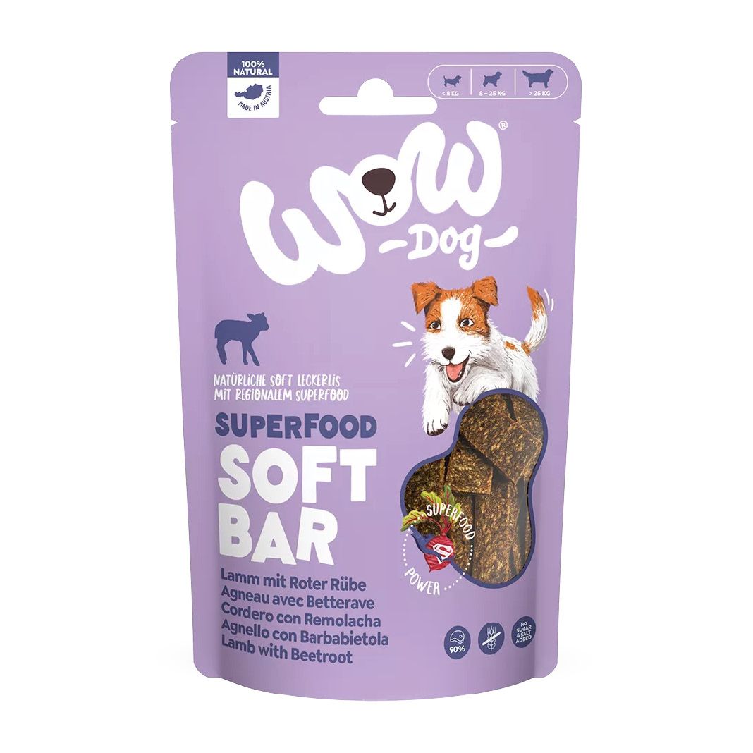 WOW SUPERFOOD Soft Bar Lamm mit Roter Rübe | 3 x 150 g