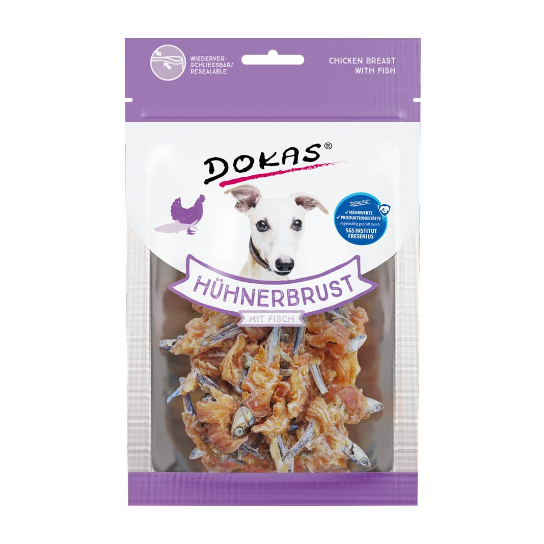 Dokas Hühnerbrust mit Fisch | 8 x 70 g