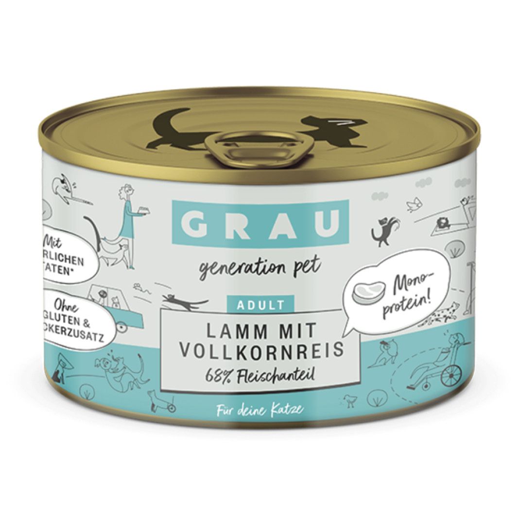 Grau Katze Huhn & Putenherzen | 6 x 800 g