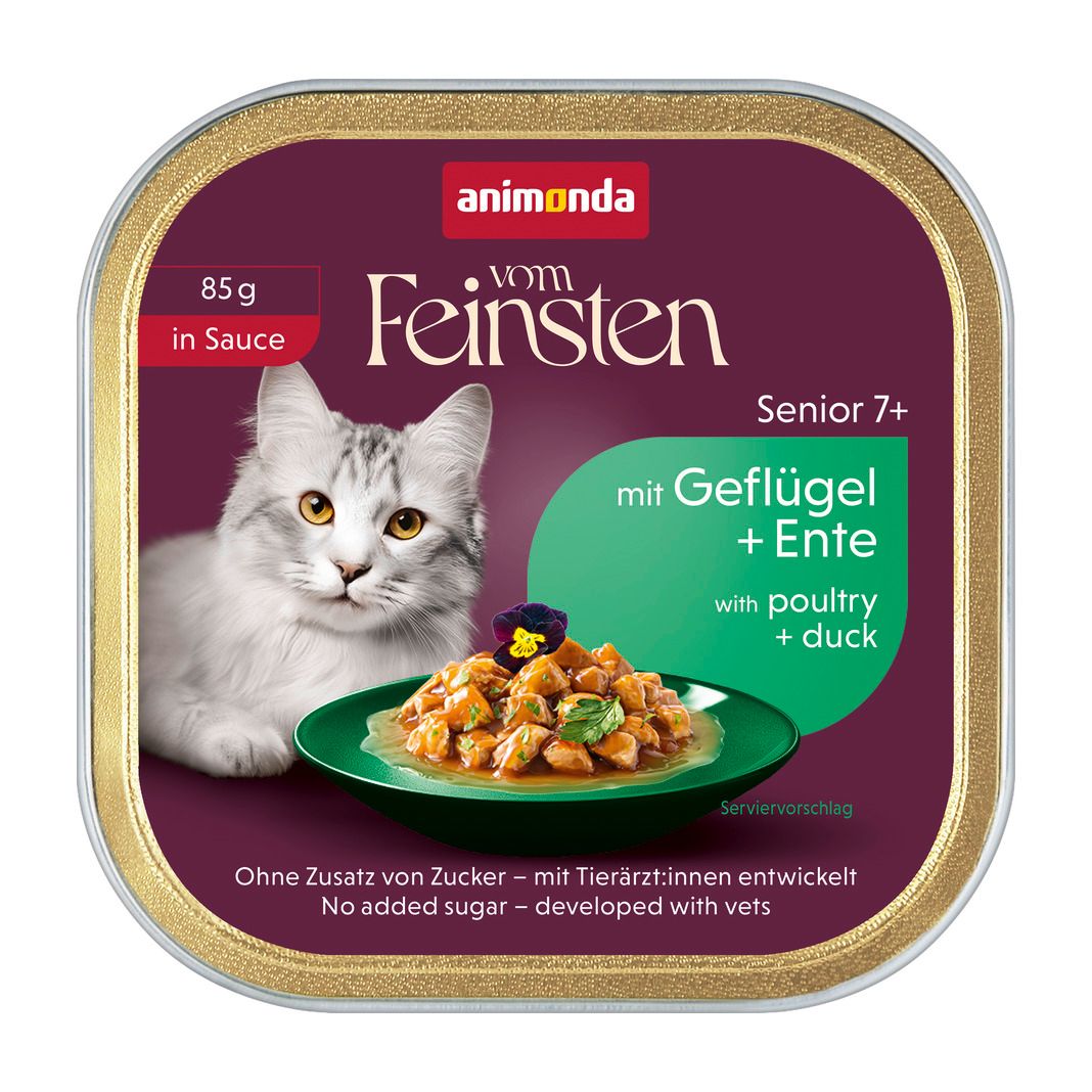 animonda Vom Feinsten - Schale - Senior - in Sauce mit Geflügel + Ente | 32 x 85 g