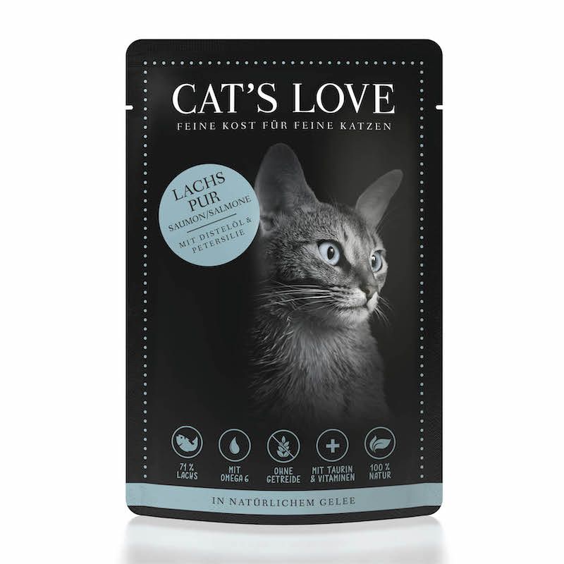 CAT'S LOVE Lachs Pur Pouch | 12 x 85 g