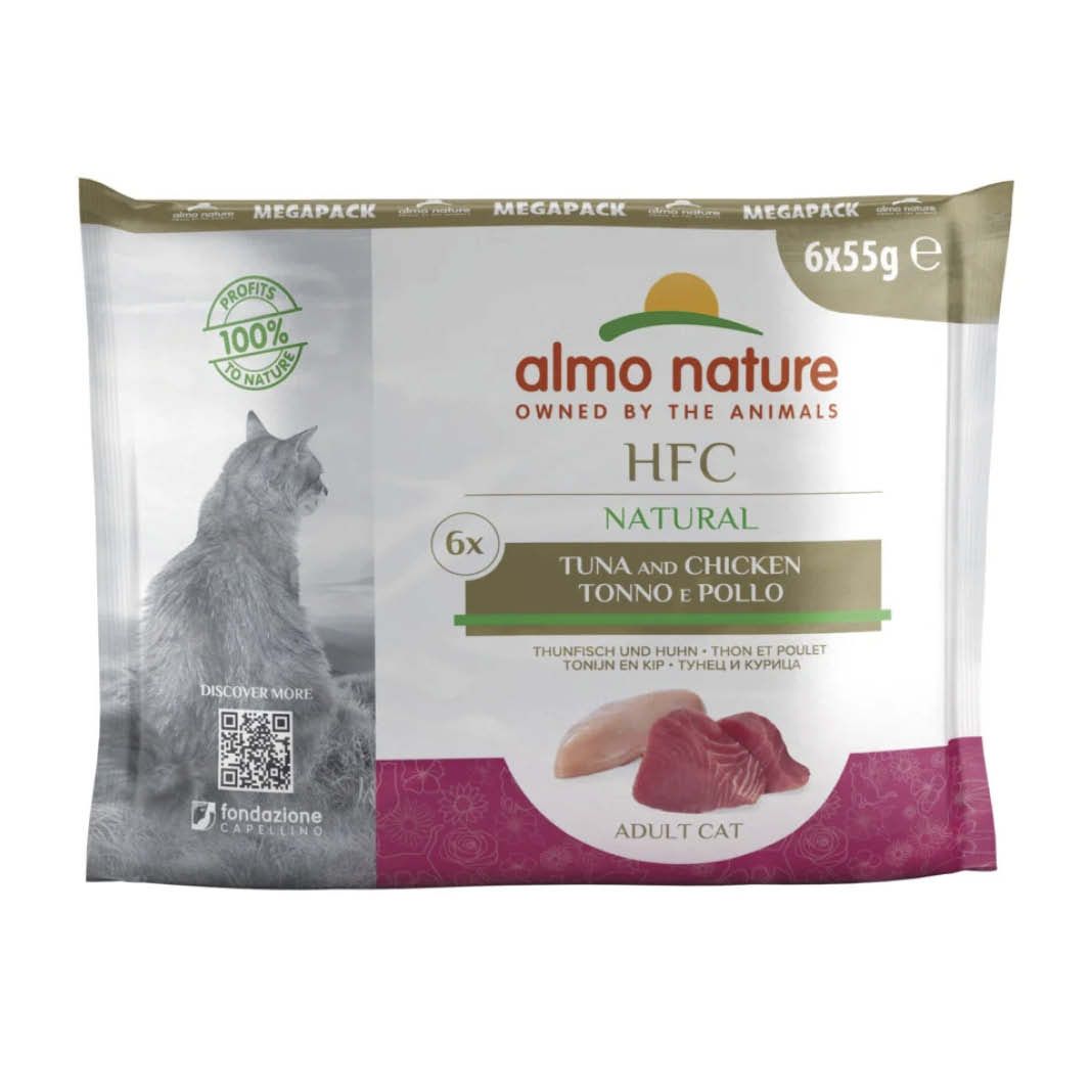 Almo Nature HFC NATURAL Multipack - Thunfisch und Huhn | 6 x 55 g