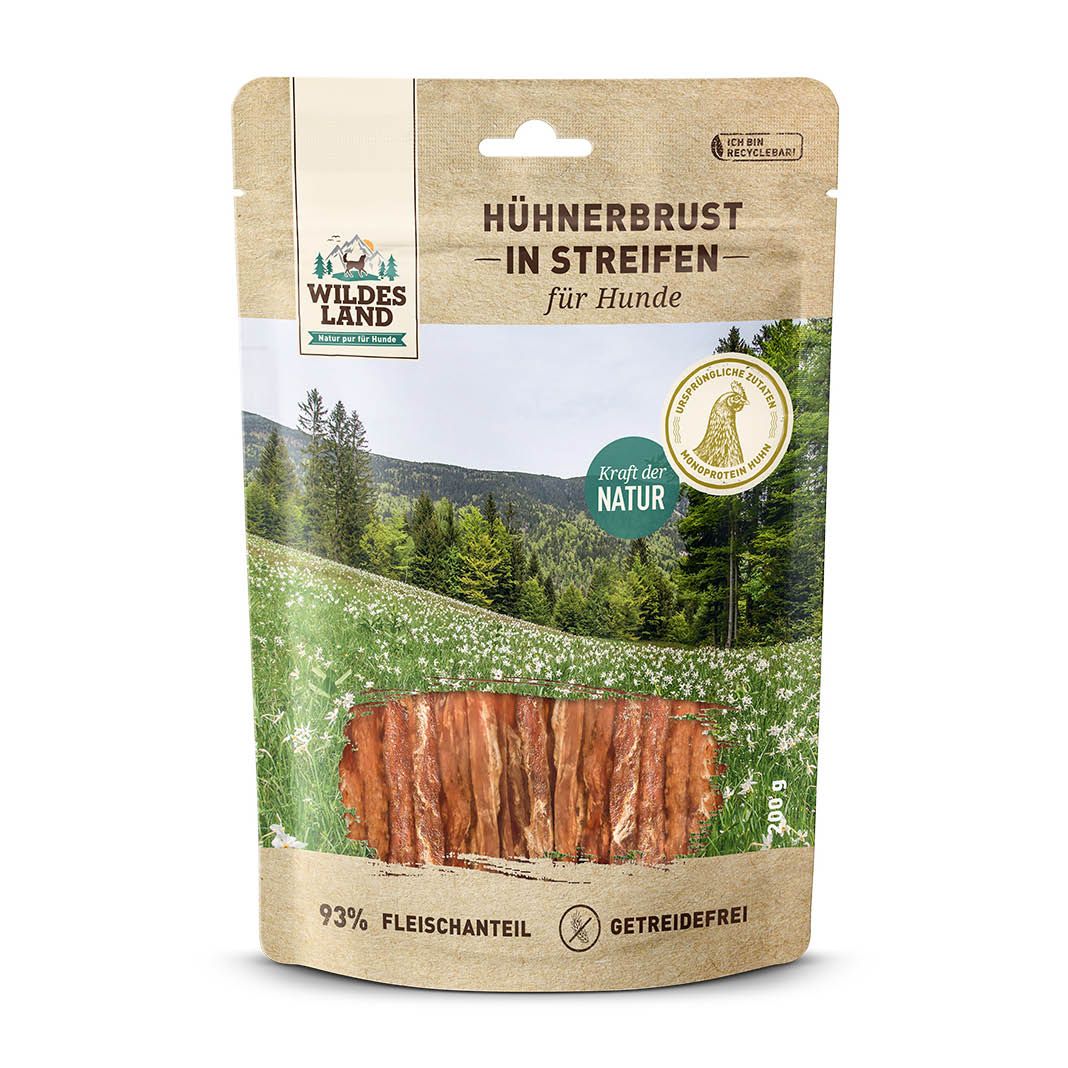 Wildes Land Fleischsnacks - Hühnerbrust in Streifen | 200 g