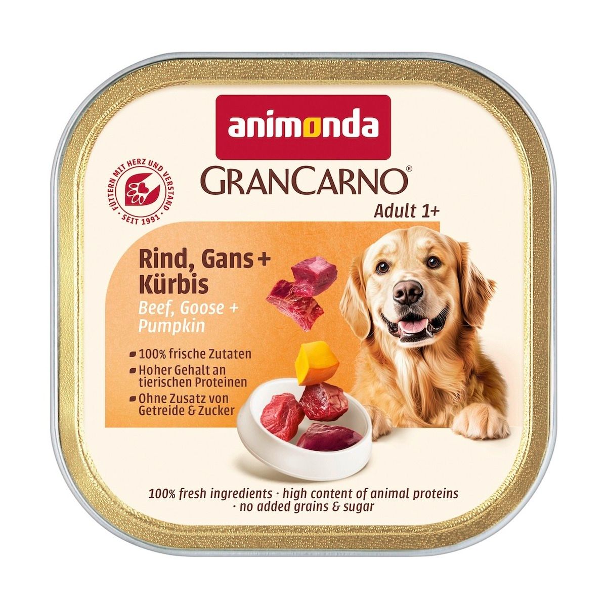 animonda GranCarno - Schale - Adult - Country - Rind, Gans + Kürbis | 22 x 150 g