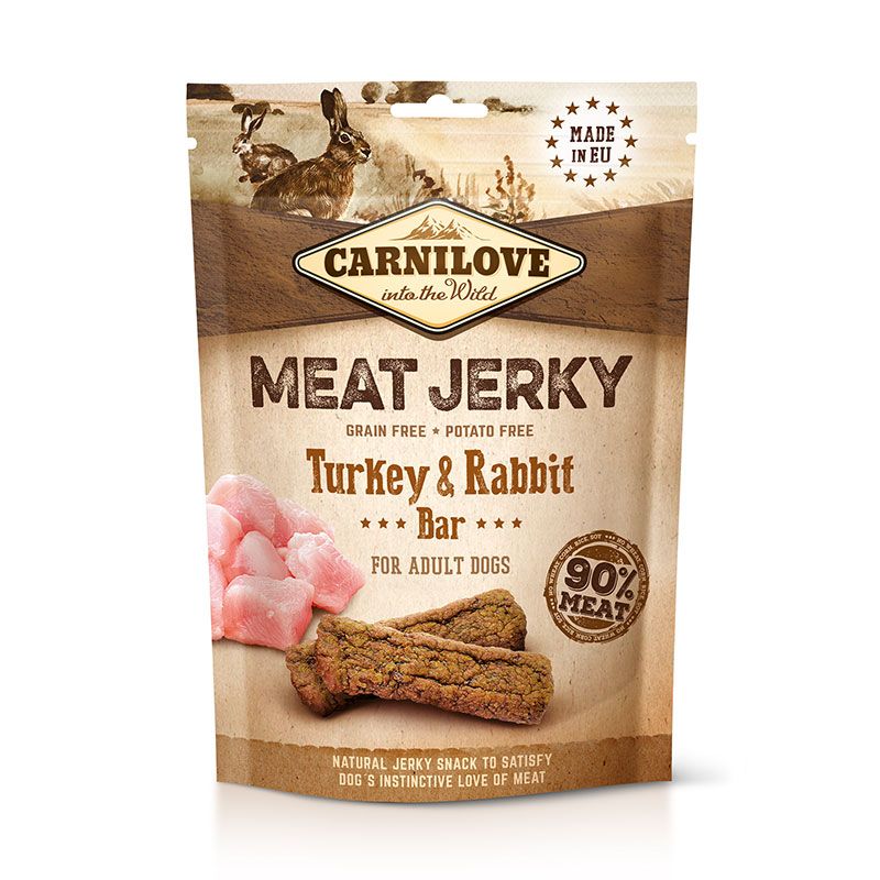 Carnilove Dog - Meat Jerky - Truthahn- und Kaninchen-Proteinriegel | 100 g
