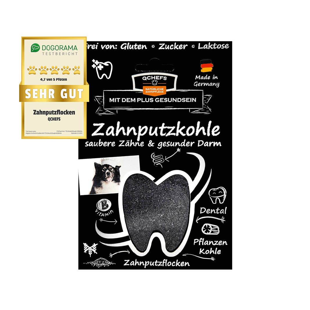 QCHEFS Dog Zahnputzkohle | 10 x 80 g