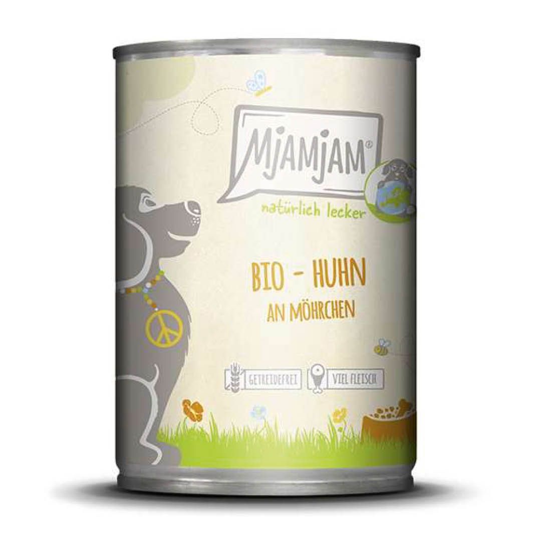 MjAMjAM Dog - natürlich lecker - BIO Huhn an Möhrchen | 6 x 400 g