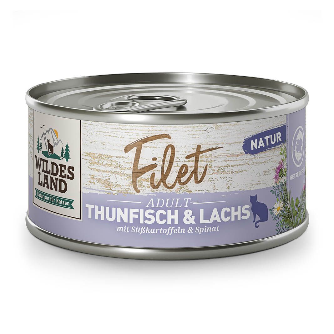 Wildes Land Cat - Filet - Thunfisch Pur | 12 x 80 g | 12 x 80 g | Thunfisch  Pur | 1land0077