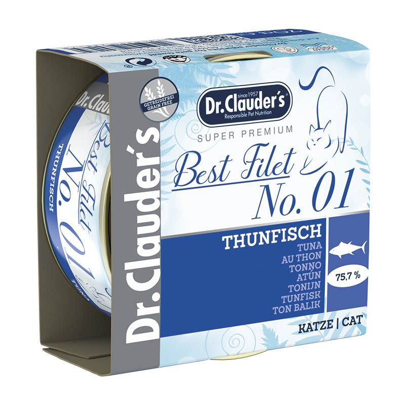 Dr. Clauder's Best Filet Adult No. 05 Thunfisch & Garnelen | 24 x 70 g