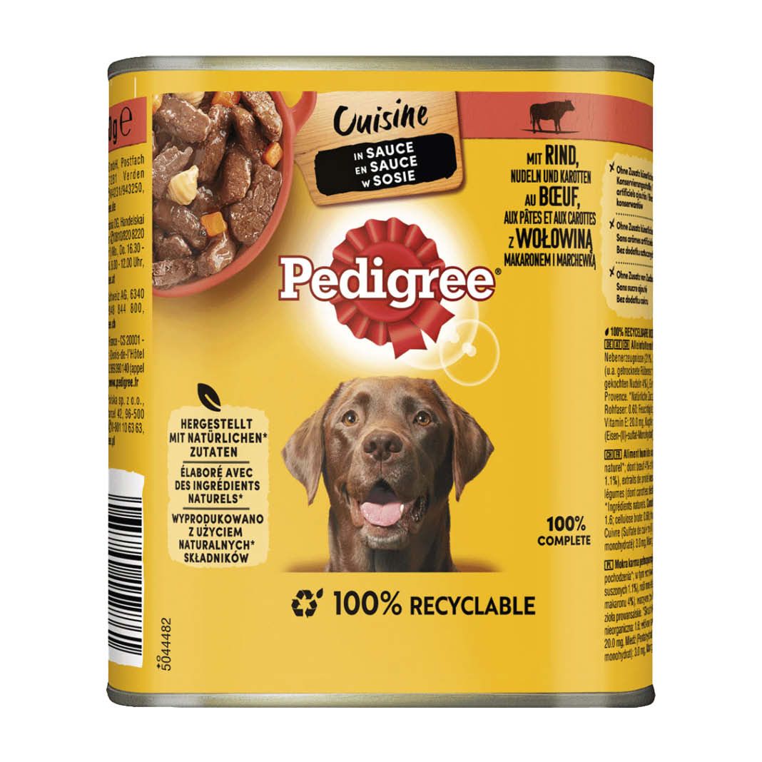 PEDIGREE® Dose mit 3 Sorten: Rind, Lamm und Huhn in Pastete | 12 x 800 g