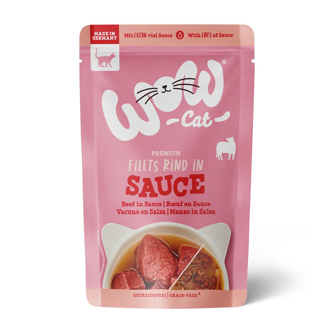 WOW CAT Saucen-Menü - Rind in Sauce | 8 x 85 g