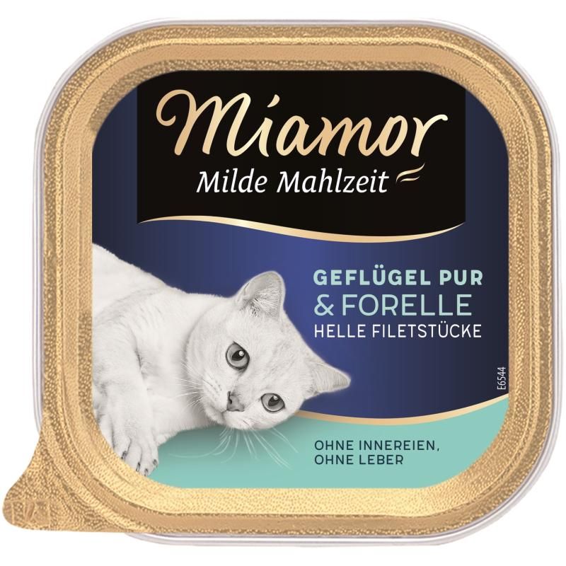 Miamor Milde Mahlzeit Geflügel Pur & Forelle | 16 x 100 g