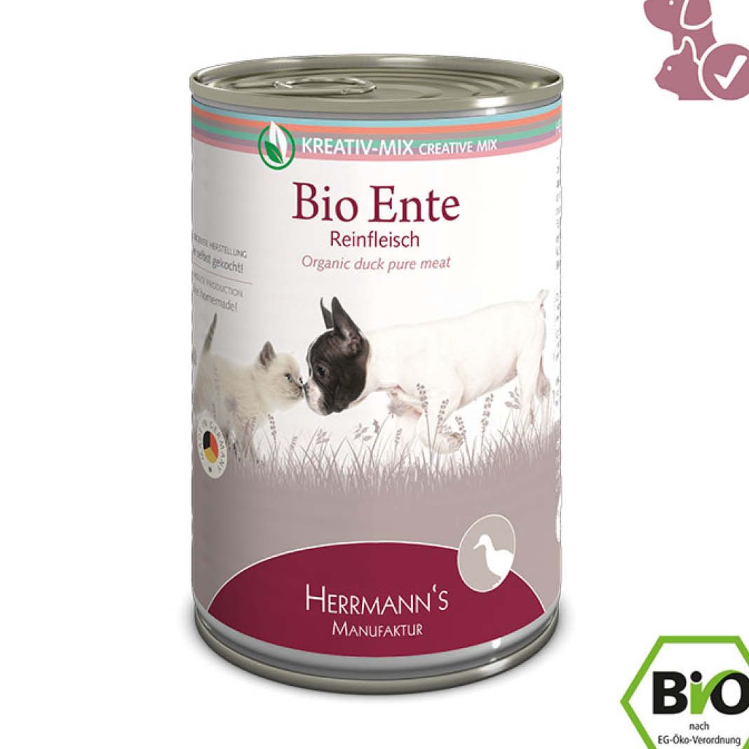 Herrmanns Kreativ-Mix - Reinfleisch Bio-Ente | 6 x 400 g