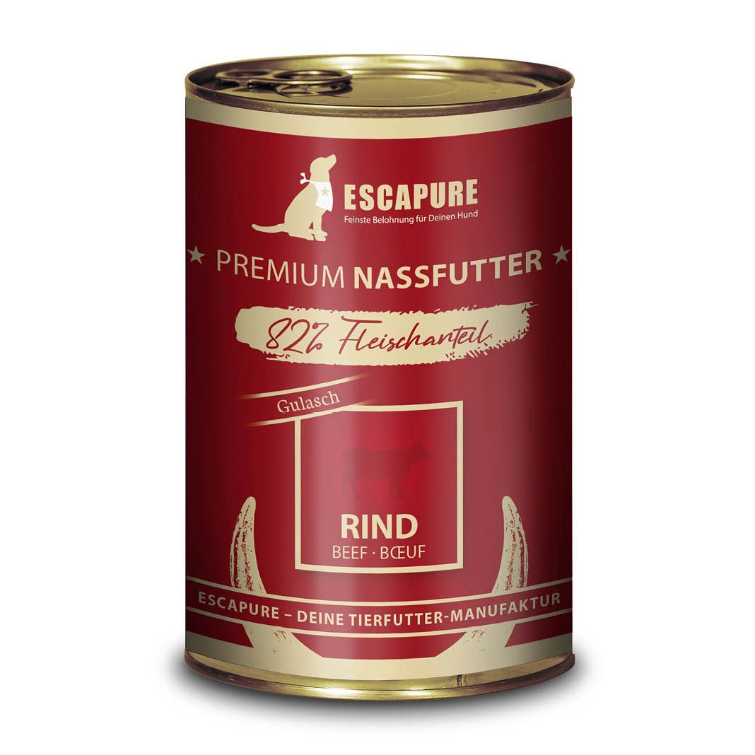 Escapure Nassfutter Dose Rinder Gulasch | 6 x 400 g