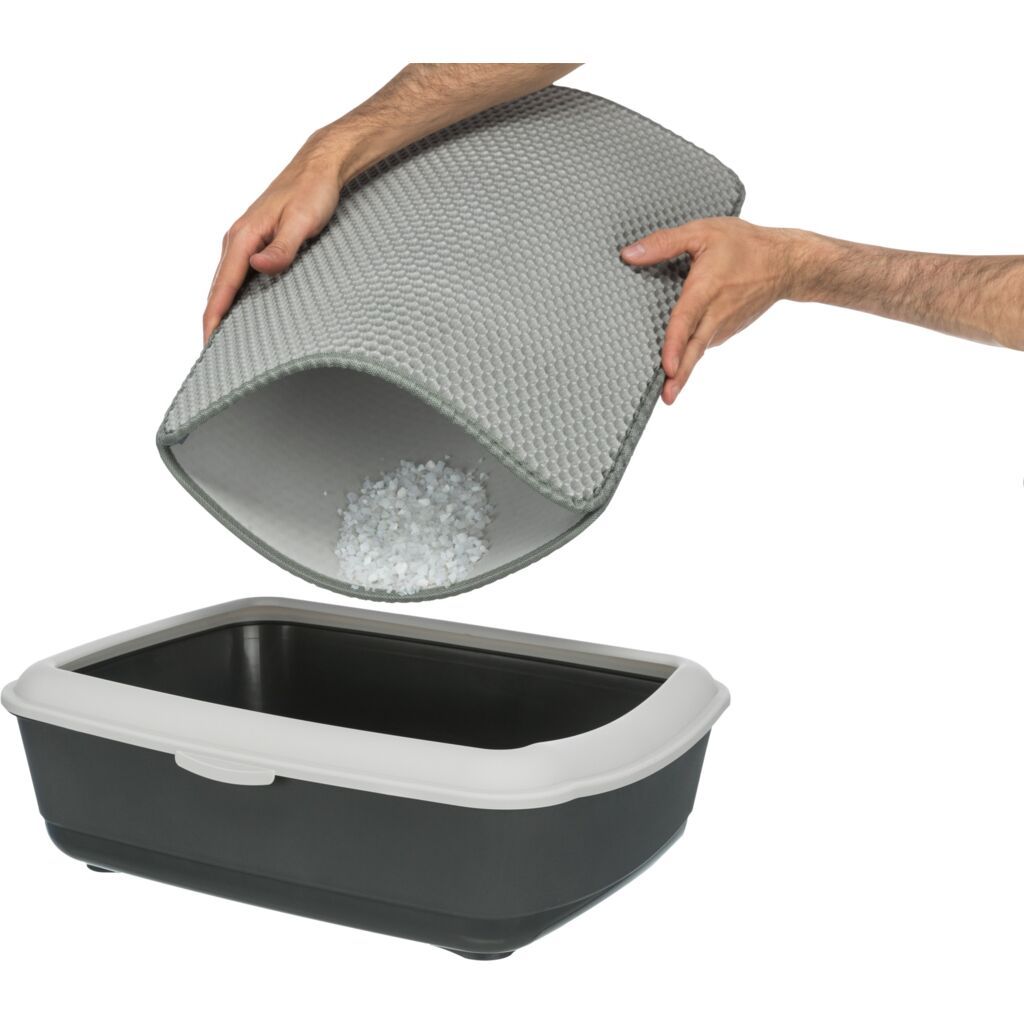 TRIXIE Sieb-Vorleger für Katzentoiletten, grau | 40 × 55 cm