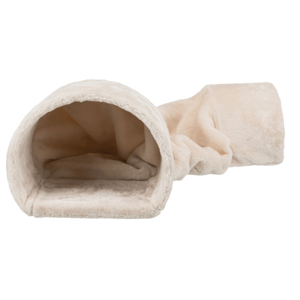 TRIXIE Kuscheltunnel mit 2 Ausgängen, Zwergkaninchen, beige | 27 x 21 x 80 cm