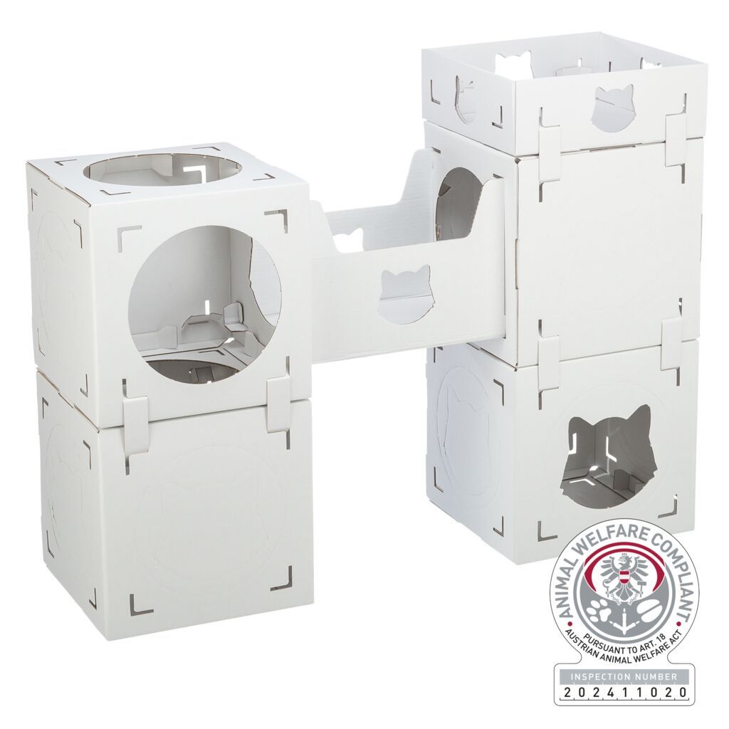 TRIXIE Katzenmöbel Casa Cara, Pappe, weiß | 93 x 72 x 30.5 cm