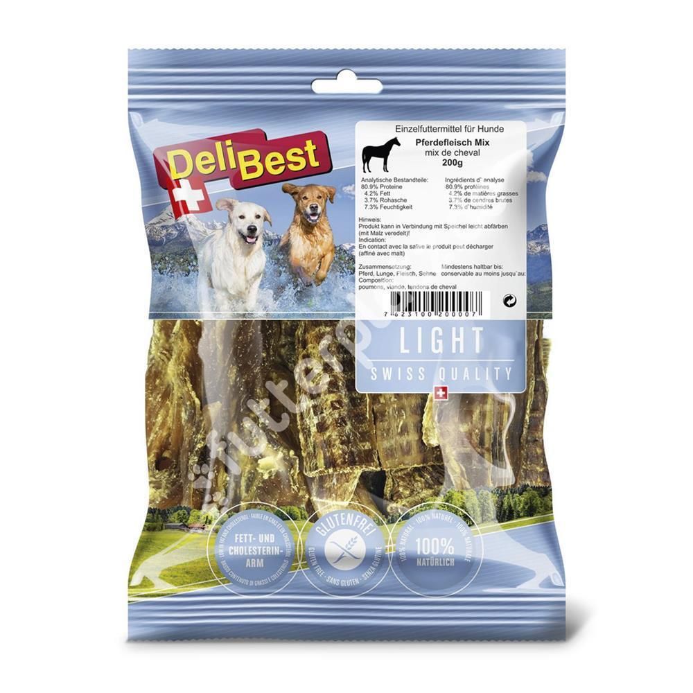 DeliBest Light - Pferdefleisch Trockenkau Mix | 200 g
