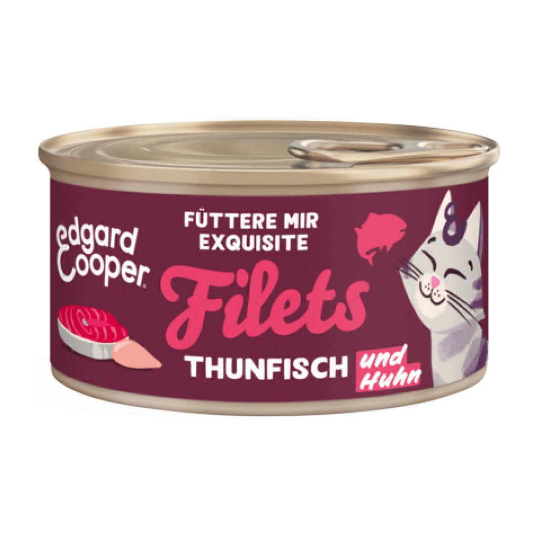 Edgard & Cooper Cat Filets - Frischer Wildfang-Thunfisch und Garnele | 24 x 70 g
