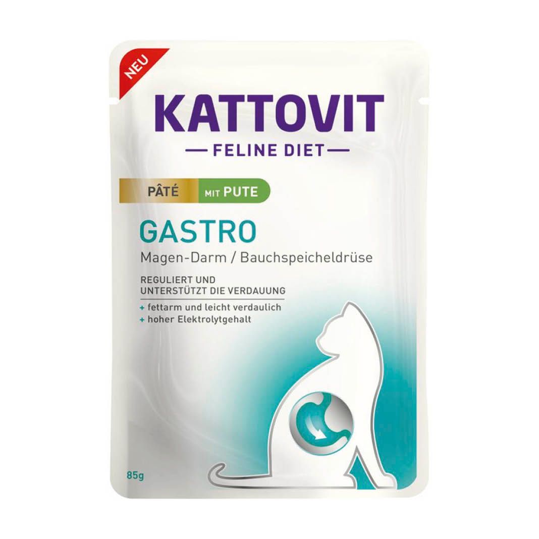 Kattovit Feline Diets - Pouch - Gastro Paté mit Pute | 10 x 85 g