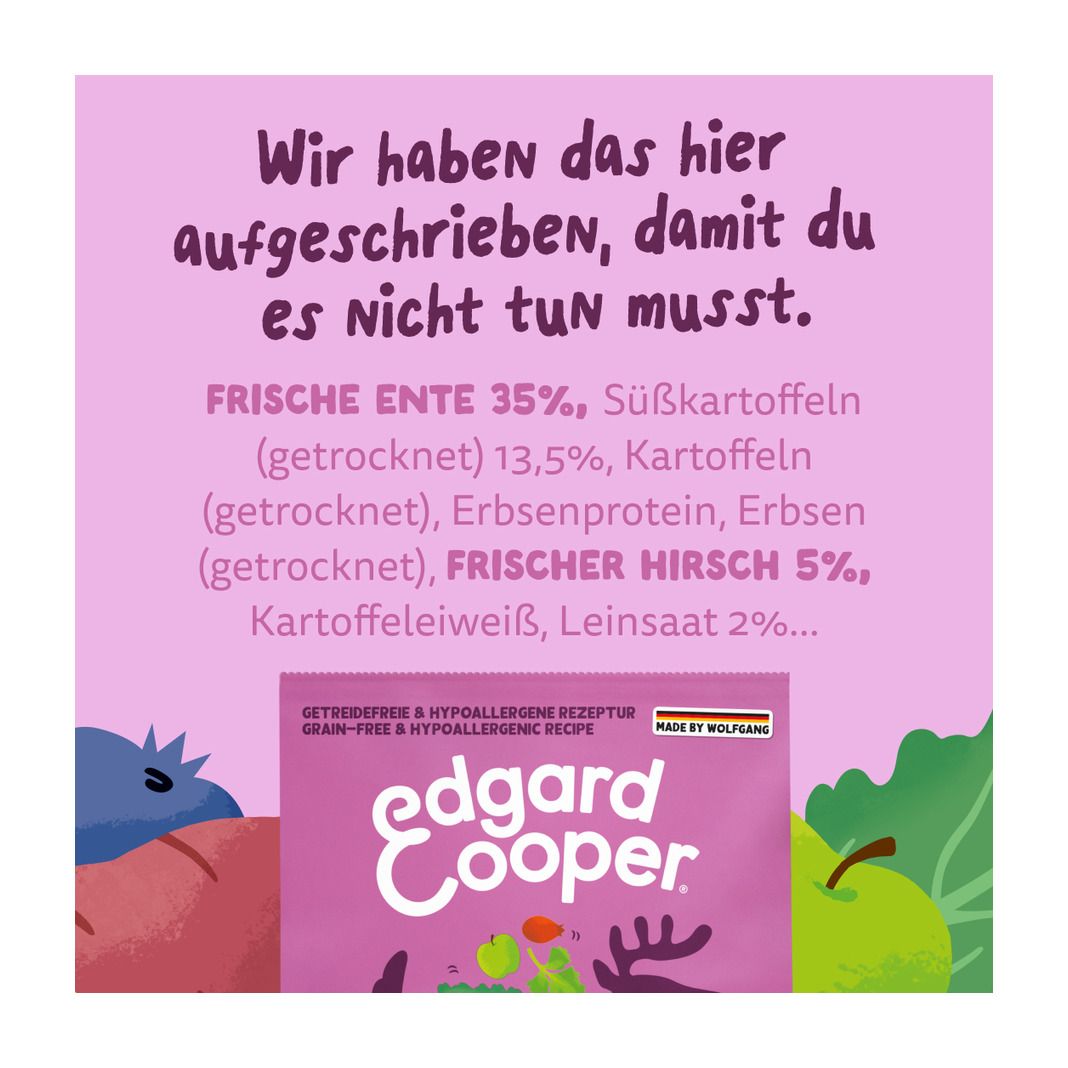 Edgard & Cooper Adult - Frischer Hirsch & Ente (Small) | 3 kg