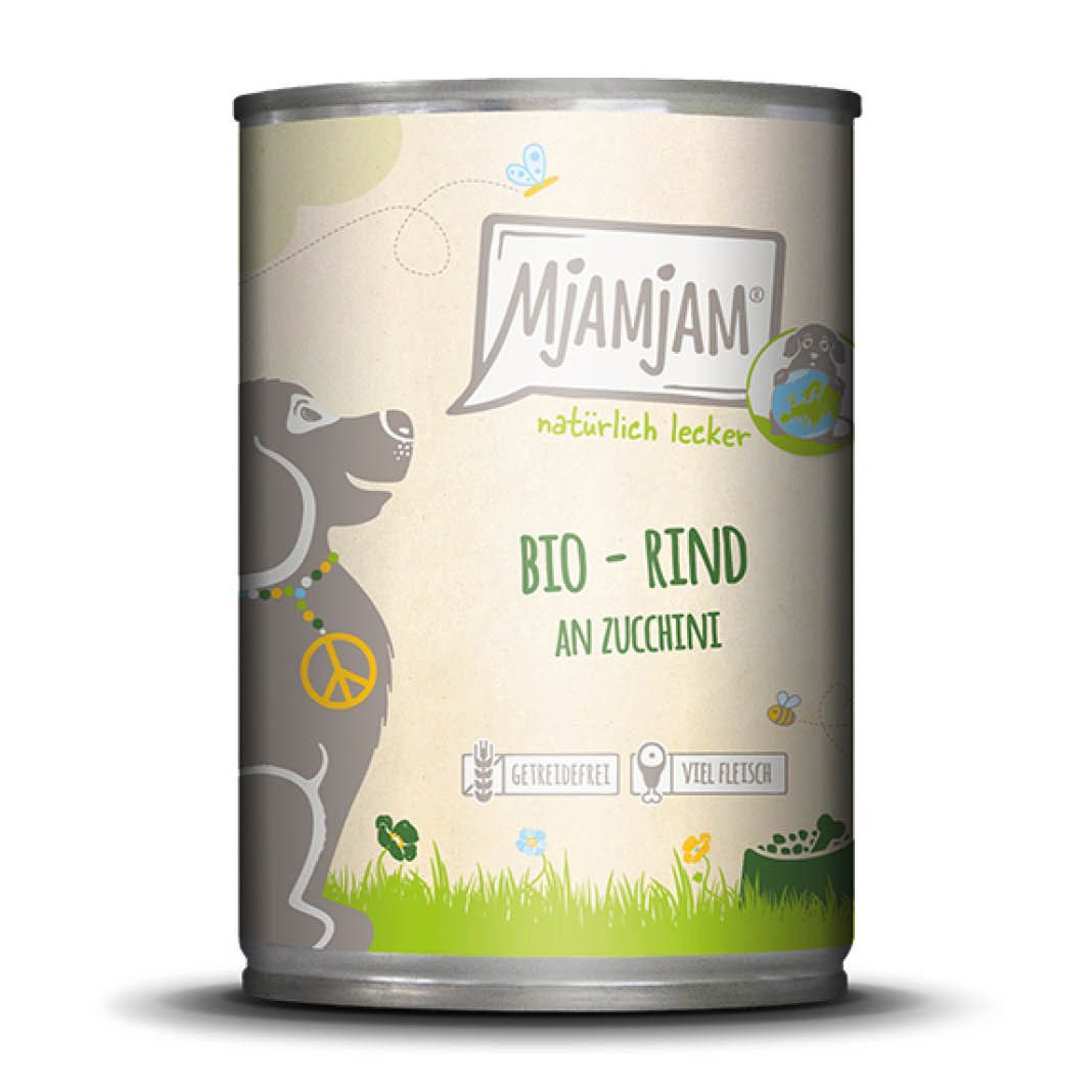 MjAMjAM Dog - natürlich lecker - BIO Rind an Zucchini | 6 x 400 g