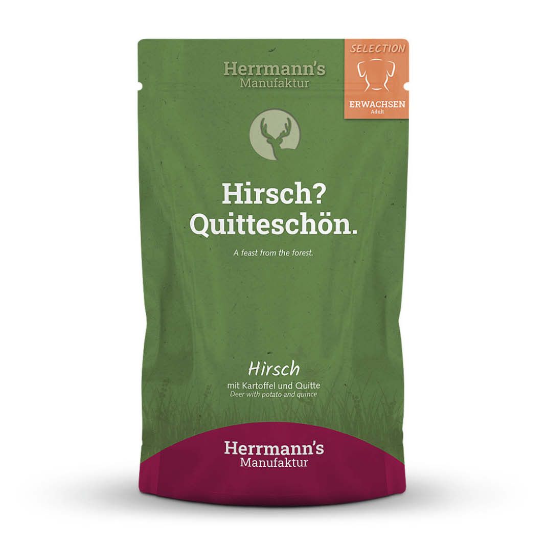 Herrmanns Selection - Erwachsen - Hirsch mit Kartoffel und Quitte | 6 x 400 g