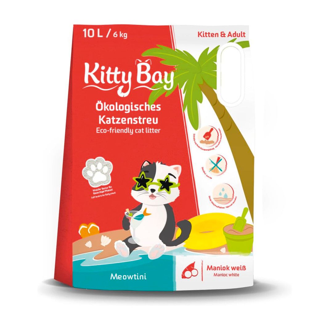 Kitty Bay Katzenstreu - Meowtini - Maniokmehl weiß