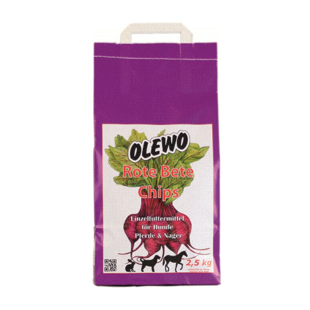 OLEWO rote Bete Chips für Hunde, Nager und Pferde | 2,5 kg