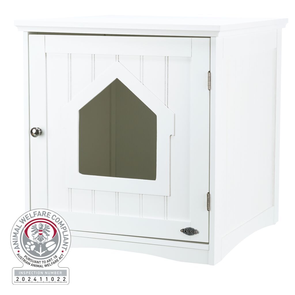 TRIXIE Katzenhaus für Katzentoilette, MDF, weiß | 49 x 51 x 51 cm