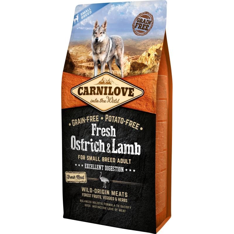 Carnilove Dog Adult Fresh Kleine Rassen - Strauß & Lamm | 2 x 6 kg